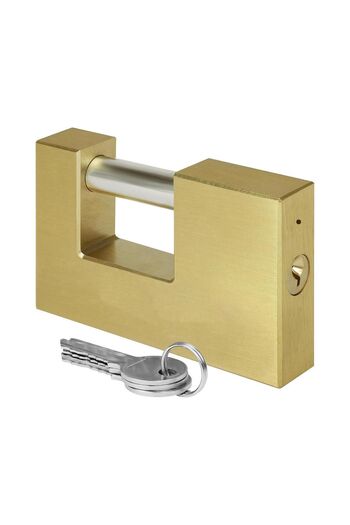 Badem10 80 mm 3 Keyed Metal Shutter Workplace Door - Flat Steel Sliding Shaft Padlock Door Safety
