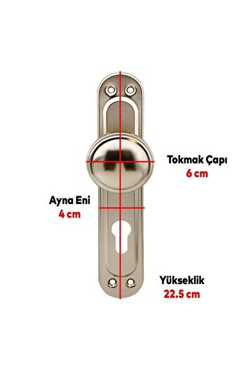 Badem10 Kumru Aynalı Niken Kapı Tokmağı Topuzu Kolu Metal Tokmak - Kapı Kulpu - 2 Yıl