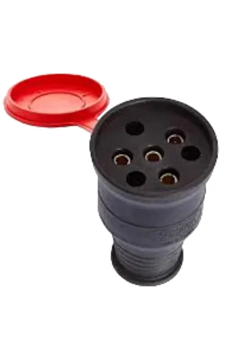 Badem10 Robust Three Phase Rubberized Cable Garden Outdoor Sheltered Waterproof Black Covered Female Plug Single 16A