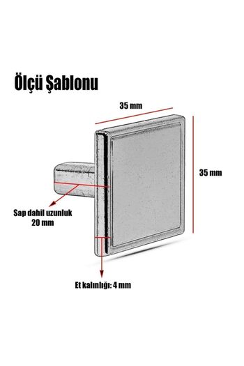 Badem10 Metal (GOLD) Art Button Handle Square Furniture - Kitchen Drawer Cabinet with Door