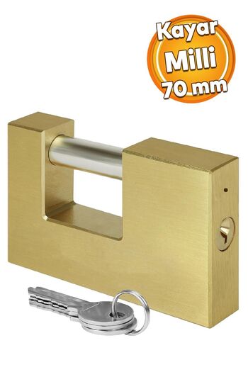 Badem10 70 mm 3-Key National Hanging Slide - Flat Steel Lock and Safety Door