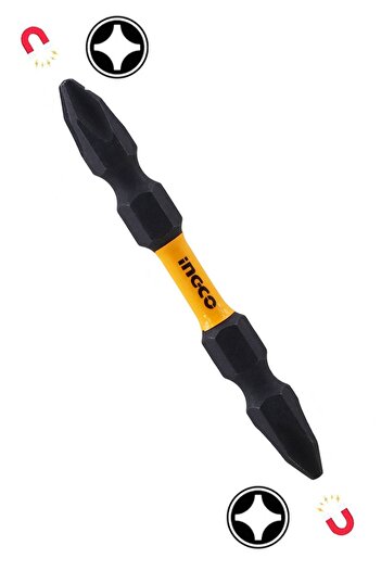Badem10 Ingco Çift Taraflı Bits Uç Ph2 65 Mm Yıldız Vidalama Ucu S2 Çeliği Mıknatıslı