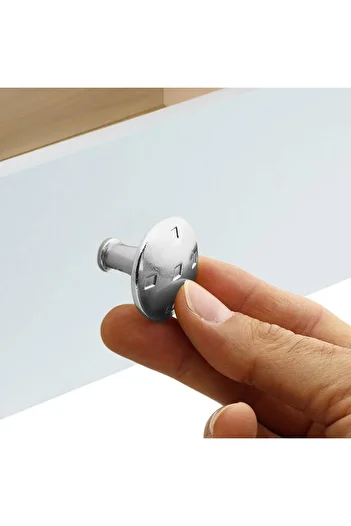 Badem10 Chrome Metal - Big Button Handle Furniture, Kitchen Drawer and Cabinet Door