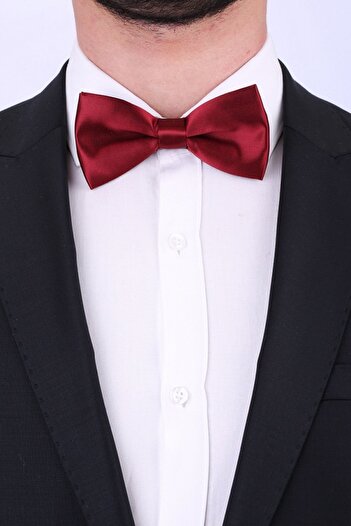 La Pescara Burgundy Satin Bow Tie SP04