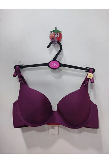 F.K FK Laser Cut Plum Bra - With Removable Straps and Underwire - 381