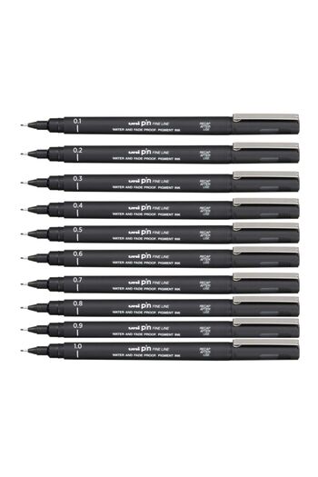 Uni Pin Fine Line 0.1 0.2 0.3 0.4 0.5 0.6 0.7 0.8 0.9 1.0 Set