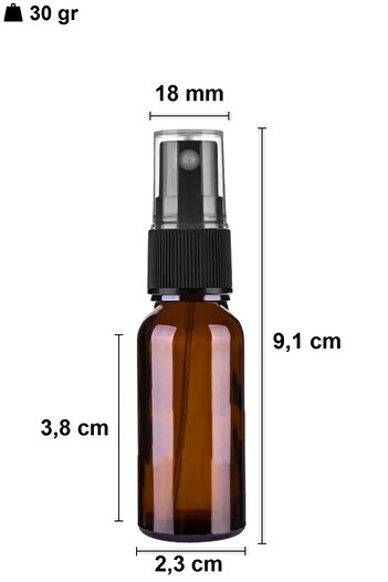 Afracam 10 ml Amber Kapaklı Siyah Sprey 10 Cc Fısfıs Kolonya Dezenfektan Kahverengi Cam Şişe 100 Adet