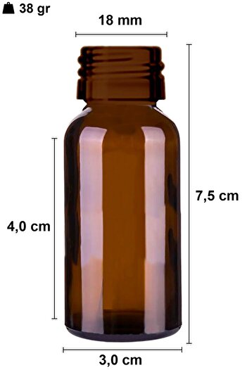 Afracam 20 ml Amber Çelik Roll On Şişesi 20 Cc Sızdırmaz Siyah Kapaklı Kahverengi Cam Şişe 2 Adet