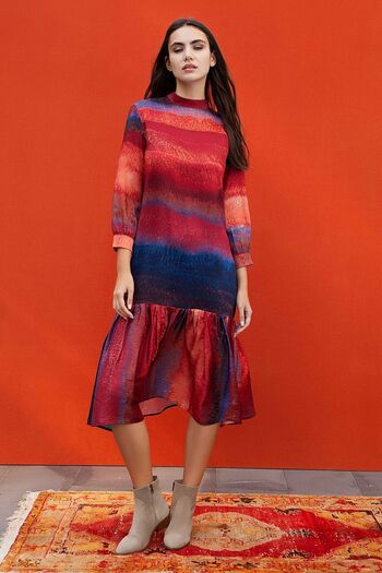 Akel Women's Burgundy Indigo Dress 152.00.60.02.02.149.03 VIENNA DRESS
