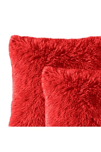 In House 2 Pieces Fur Decorative Cushion Set Soild Design - 45x45 cm
