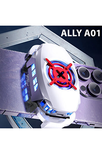 Ally A01 Model White Mobile Phone Cooling Fan - Radiator Cooler