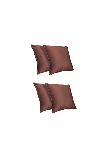 In House 4 Pieces Velvet Decorative Cushion Set Solid Design - 45x45 cm