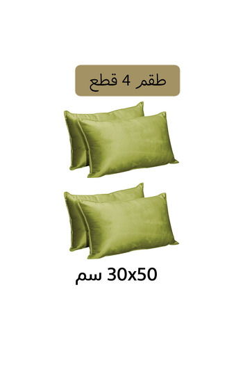 In House 4 Pieces Velvet Decorative Cushion Set Solid Design - 50x30 cm