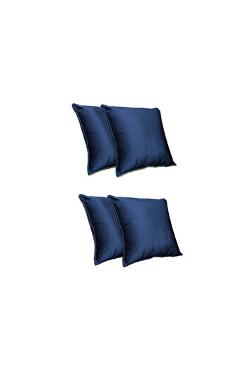 In House 4 Pieces Velvet Decorative Cushion Set Solid Design - 45x45 cm