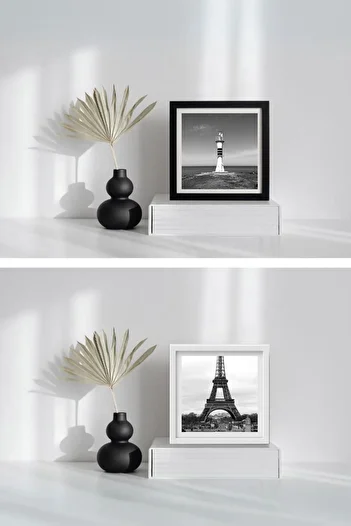 CRAFT STR Adhesive Disconnect White Pola Frames - Pack of 5 14x14cm Desktop and Wall Frame