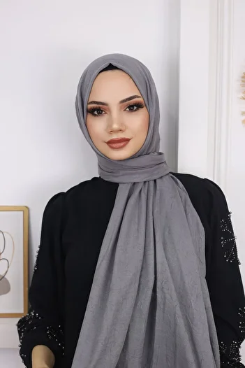feronis Hijab Women's Bamboo Shawl Model - Smoke