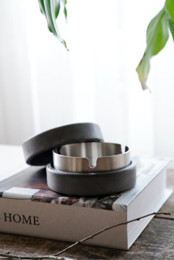 sin istanbul Anthracite Steel Ash Tray with Lid