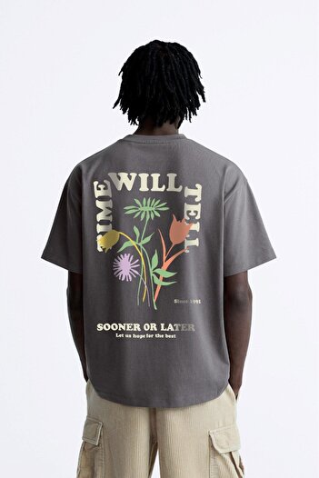 The Champ Clothing Ανδρικό μπλουζάκι Tulip Design Printed - Sooner Or Later Smoked Oversize