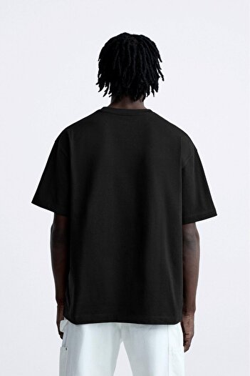 The Champ Clothing Μαύρο Oversize ανδρικό μπλουζάκι - Crew Neck, Syzygy Written