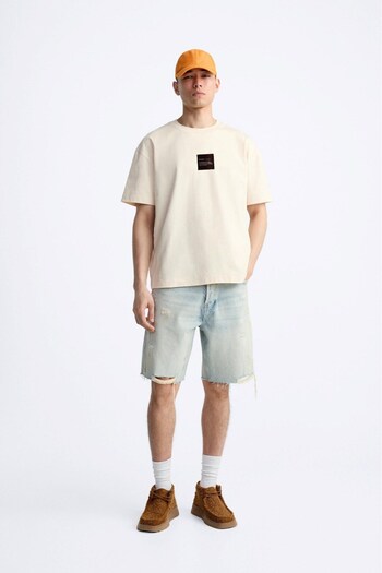The Champ Clothing Ecru Men's Oversize T-shirt - Crew Neck, Syzygy Written