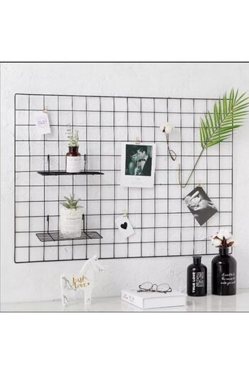 LEFİEV Lefi Home Mini Photo Hanger - Metal Board, Note Memory Frame, Wire Wall - 40x30 Cm
