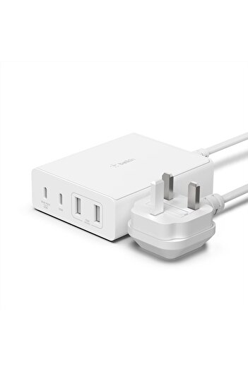 Belkin 108W GaN USB Charging Station, 2 USB-C 2 and USB-A Fast Charger for MacBook, iPhone, Galaxy, More