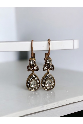 FAYRA ACCESSORIES Water Drop Dangle Crystal Stone Small Earrings