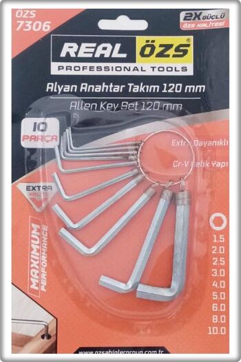Real Özs Alyan 120 mm 10 Piece Key Set