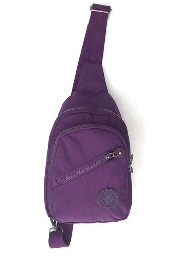 Bevitton Women's Purple Water Resistant Fabric Front Crossbody Bag 3200