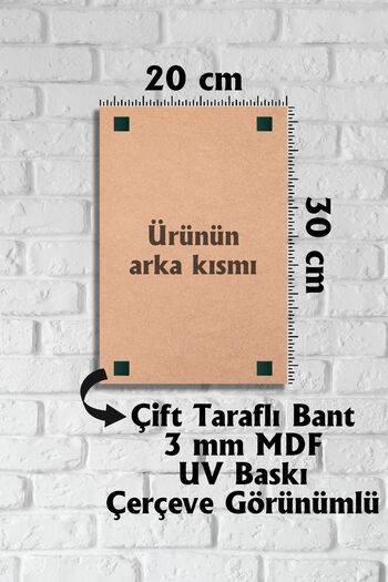 MH MiniHediye Pictură decorativă din lemn MDF cu aspect de cadru scris cu textul But First Coffee, 20x30 cm