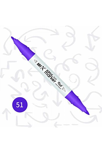 Rich Art-X Akrilik Marker Çift Tarafli Profesyonel Kalem Seti 36 Renk 18058