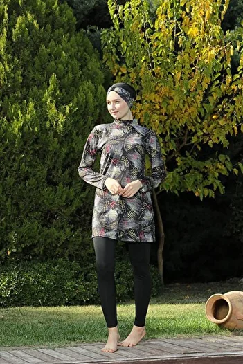 DONEX 1229 Model - Full Covered and Padded Lycra Hijab Swimsuit