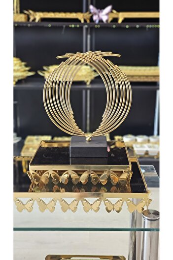 farklı evim Dekoratif Altın Rengi Metal Tel Çelenk Model Aksesuar Büyük Boy