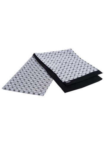 Exve Exclusive Gray Black Geometric Patterned Double Sided Scarf