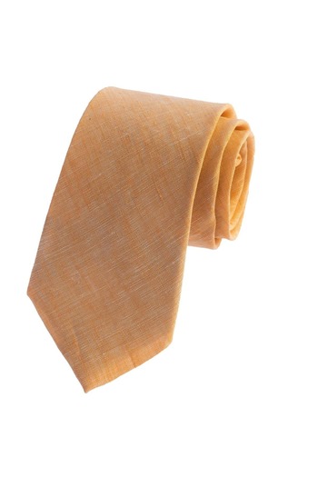 Exve Exclusive Orange Transitional Italian Pattern Linen Tie