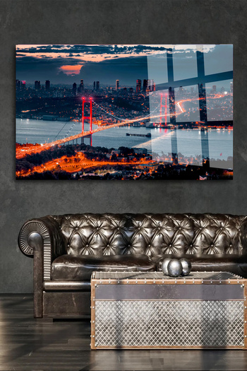 TAULART Wonderful Istanbul View Unbreakable Glass Painting, Home Office Gift High Definition 4mm Glass Painting