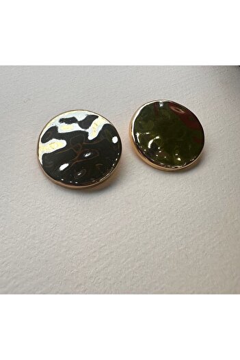 ODDA TASARIM ATÖLYESİ Gold Colored Extra Large Design Plate Model - Set of 2 Buttons (3.5cm)