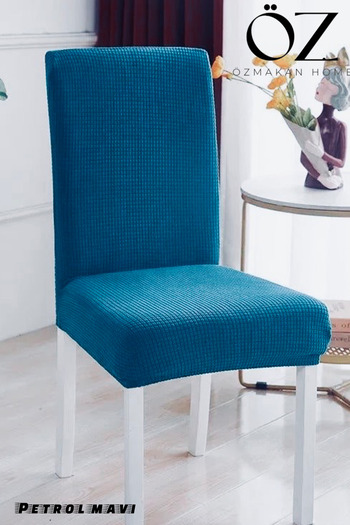 ÖZMAKAN Petrol Blue Color - Ελαστικό και Lycra Πλενόμενο κάλυμμα/Κάλυμμα καρέκλας 1 τεμάχιο