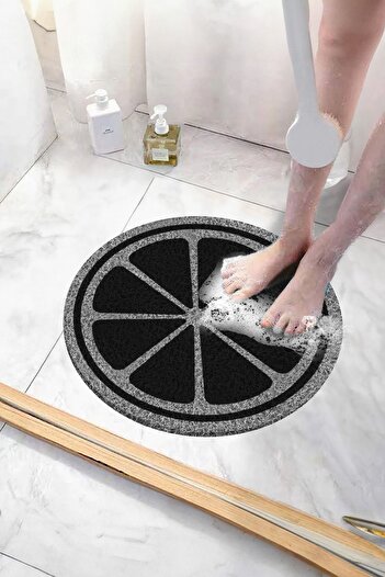 Paspas Yap Lemon Design 50x50cm Bath Mat - Non-Slip and Water Absorbent Wet Floor Shower Cabin Mat