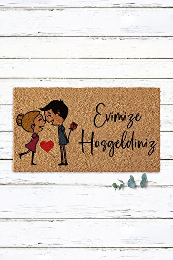 Paspas Yap Colorful Double Figured Welcome to Our Home Door Mat Koko Mat Bristle Mat