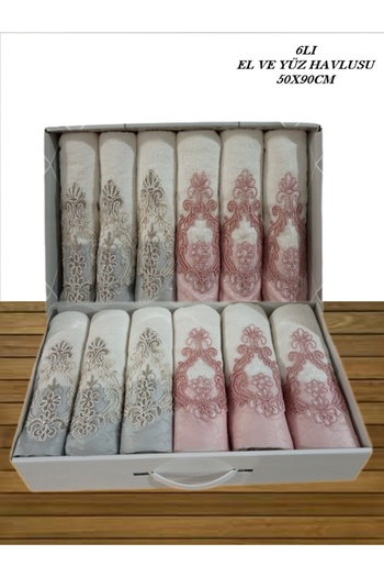 Sonem Çeyiz 6-Piece Luxury Hand and Face Towels - Engagement Bundle Towel 0050