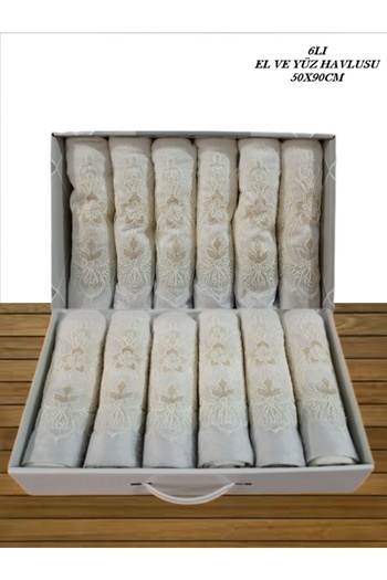 Sonem Çeyiz 6-Piece Luxury Hand and Face Towels - Engagement Bundle Towel 0050