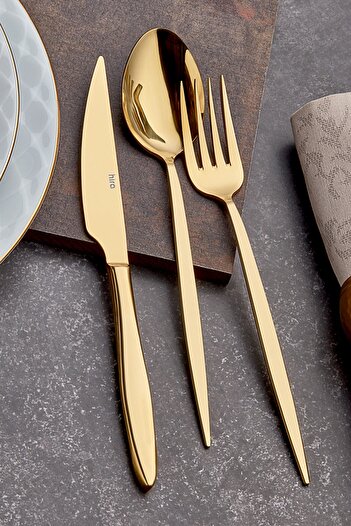 Hira Emotion Istanbul Titanium 18 Piece Spoon Fork Knife Set