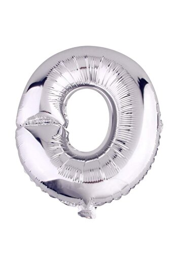 BEST PARTİ Star 16" Inch 40 Cm Foil Balloon Silver Color '' O'' Letter