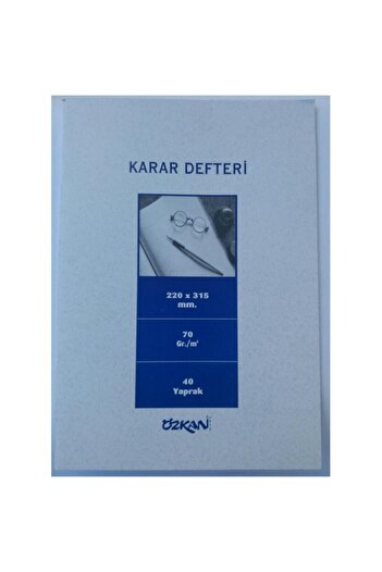 ÖZKAN 40 Sheets of Numbered Cardboard Cover Decision Book