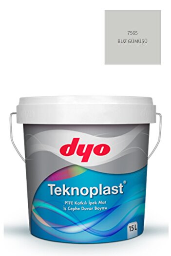 Dyo Teknoplast Teflonlu Antibakteriyel Ipek Mat Iç Cephe Duvar Boyası 7565 Buz Gümüşü 15 Lt
