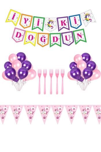 BARN MEMBERS Economic Unicorn Concept Birthday Decoration Set