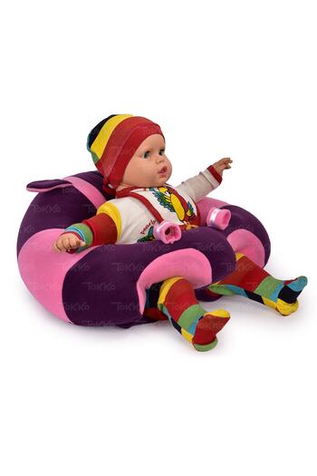 TOKKO Fiber Filling Baby Seating Supported - Non-Rollover Seat - Large Baby Seat, Purple Pink