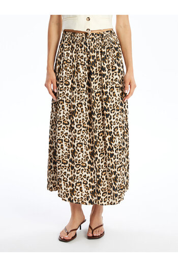 LC Waikiki Patterned Women's Skirt with Elastic Waist