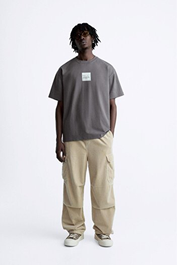 The Champ Clothing Ανδρικό μπλουζάκι με λαιμόκοψη Syzygy Written Oversize Smoked